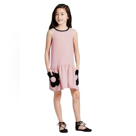 Victoria Beckham Girl Blush Flower Pocket Drop Waist Dress Size XS Pink … - Picture 1 of 10